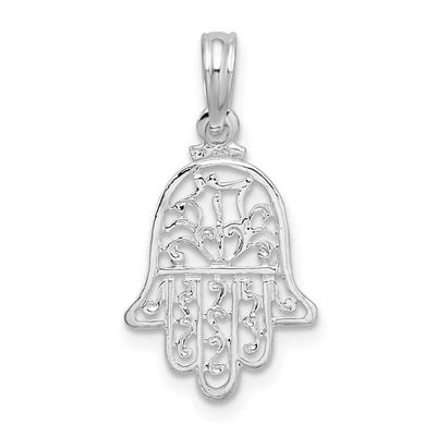 De-Ani Polished Cut-Out Hamsa Pendant Sterling Silver Rhodium-Plated, MPN: QC10328, UPC: 6372181732…