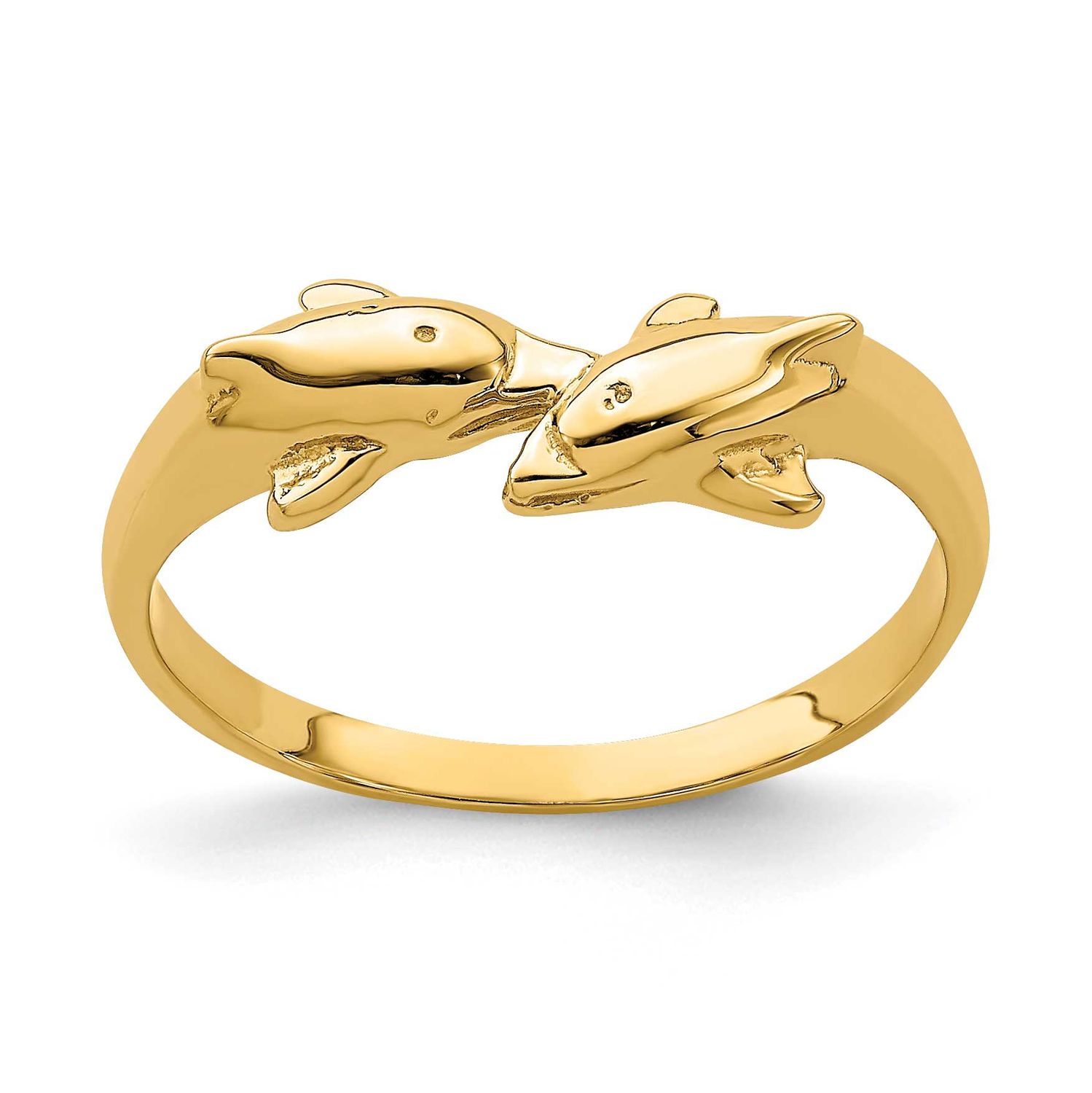 Dolphin Kissing Dolphin Ring 14k Gold, MPN: K4554, UPC: 637218014118