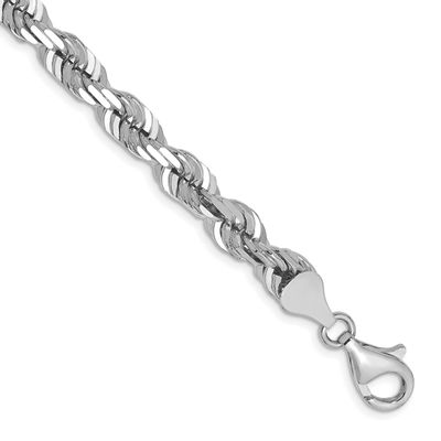 6.5mm Diamond-cut Rope with Fancy Lobster Clasp Chain 8 Inch 14k White Gold, MPN: 045W-8, UPC: