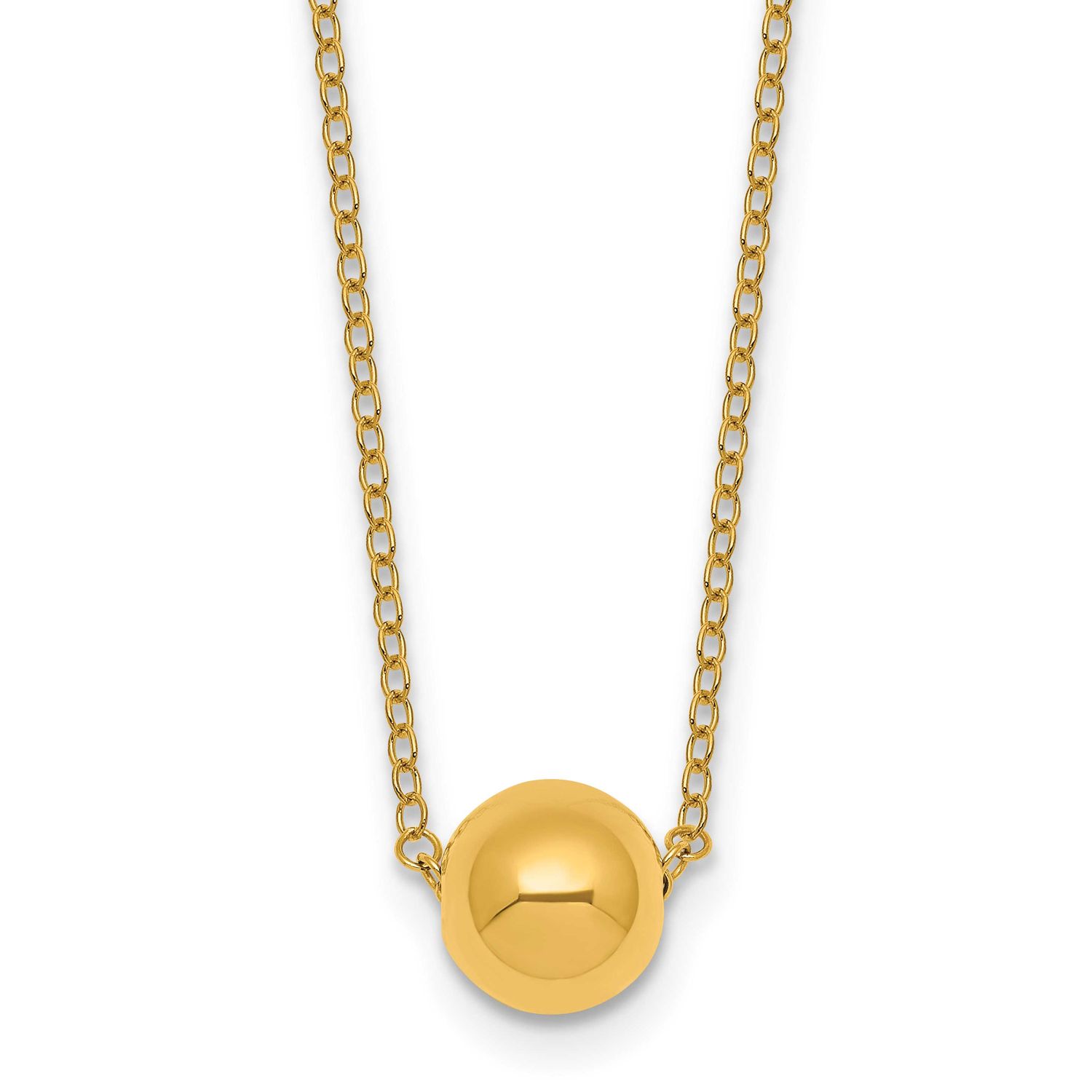Ball Bead 16 Inch with 2 Inch Extension Necklace 14k Gold Polished, MPN: SF3300-16, UPC: