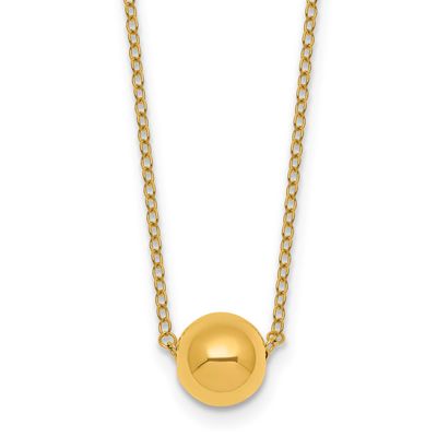 Ball Bead 16 Inch with 2 Inch Extension Necklace 14k Gold Polished, MPN: SF3300-16, UPC: