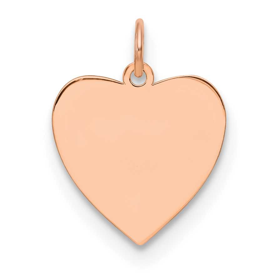 Rg Plated Engraveable Heart Polished Front/Satin Back Disc Sterling Silver, MPN: QM569R/18, UPC: