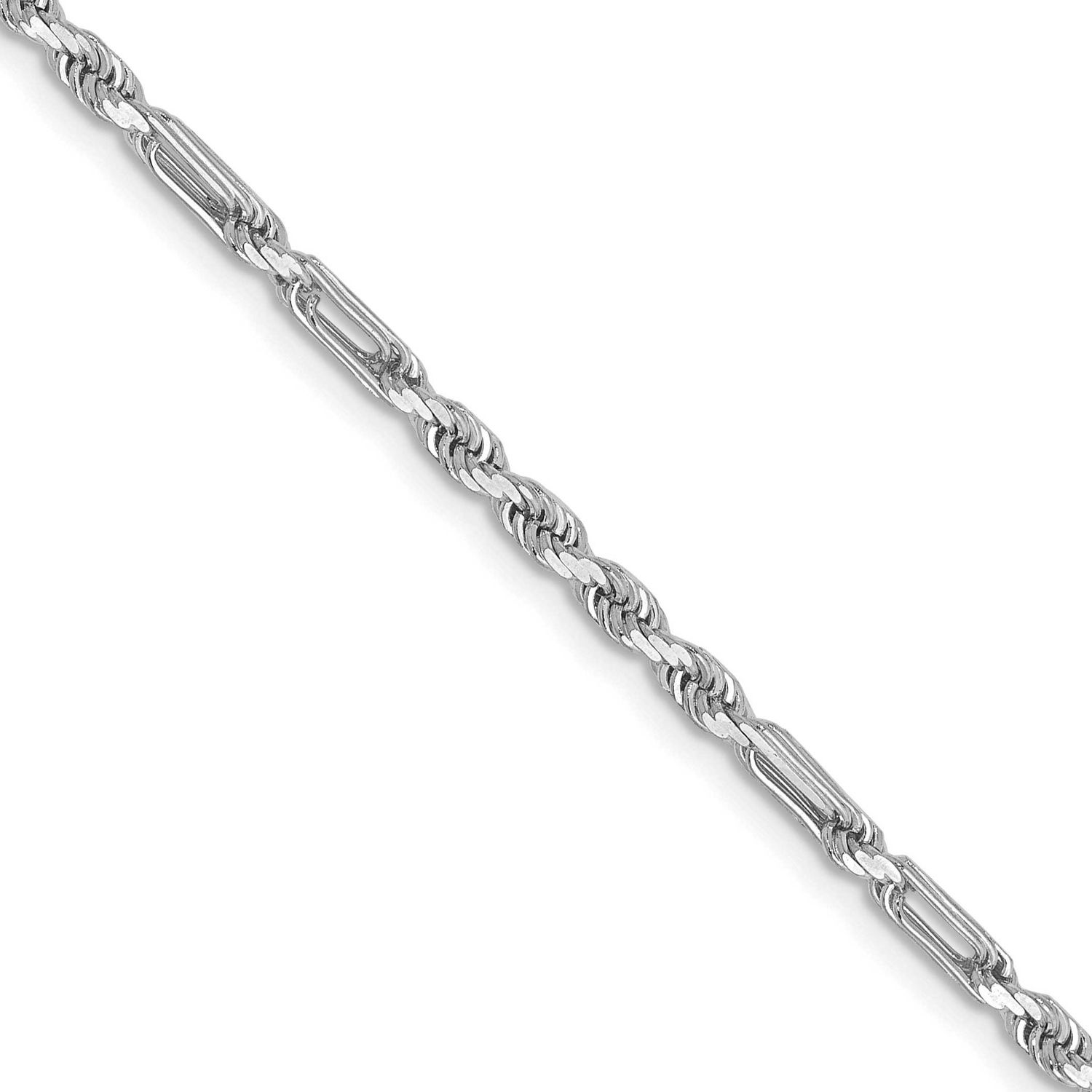 2.5mm Diamond-cut Milano Rope Chain 20 Inch 14k White Gold, MPN: WMIL045-20, UPC: