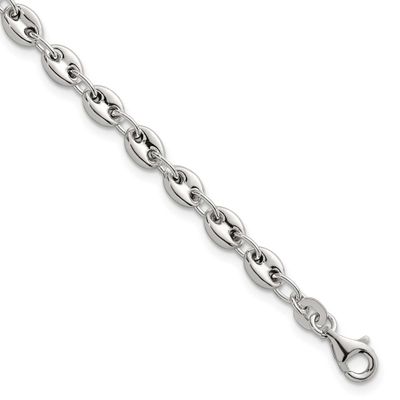 4.8mm Puffed Mariner/Anchor Link 7.5 Inch Bracelet Sterling Silver Polished, MPN: QG6918-7.5, UPC: