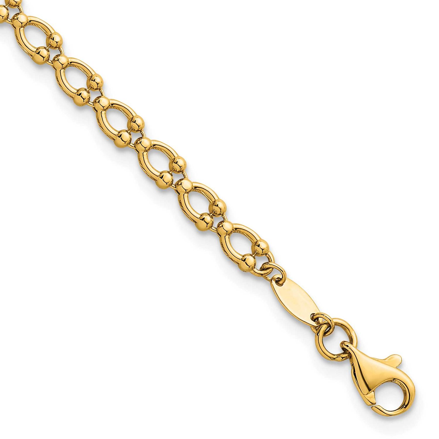 Fancy Link 7 Inch Bracelet 14k Gold Polished, MPN: SF3108-7, UPC: