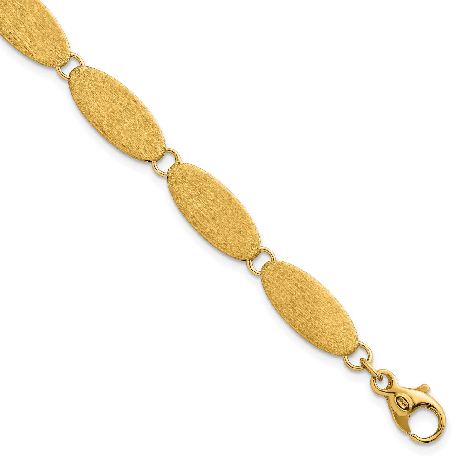 Brushed Fancy Link 8mm Bracelet 14k Gold, MPN: SF3183-7, UPC: