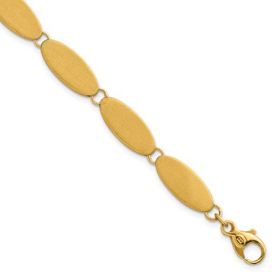 Brushed Fancy Link 8mm Bracelet 14k Gold, MPN: SF3183-7, UPC: