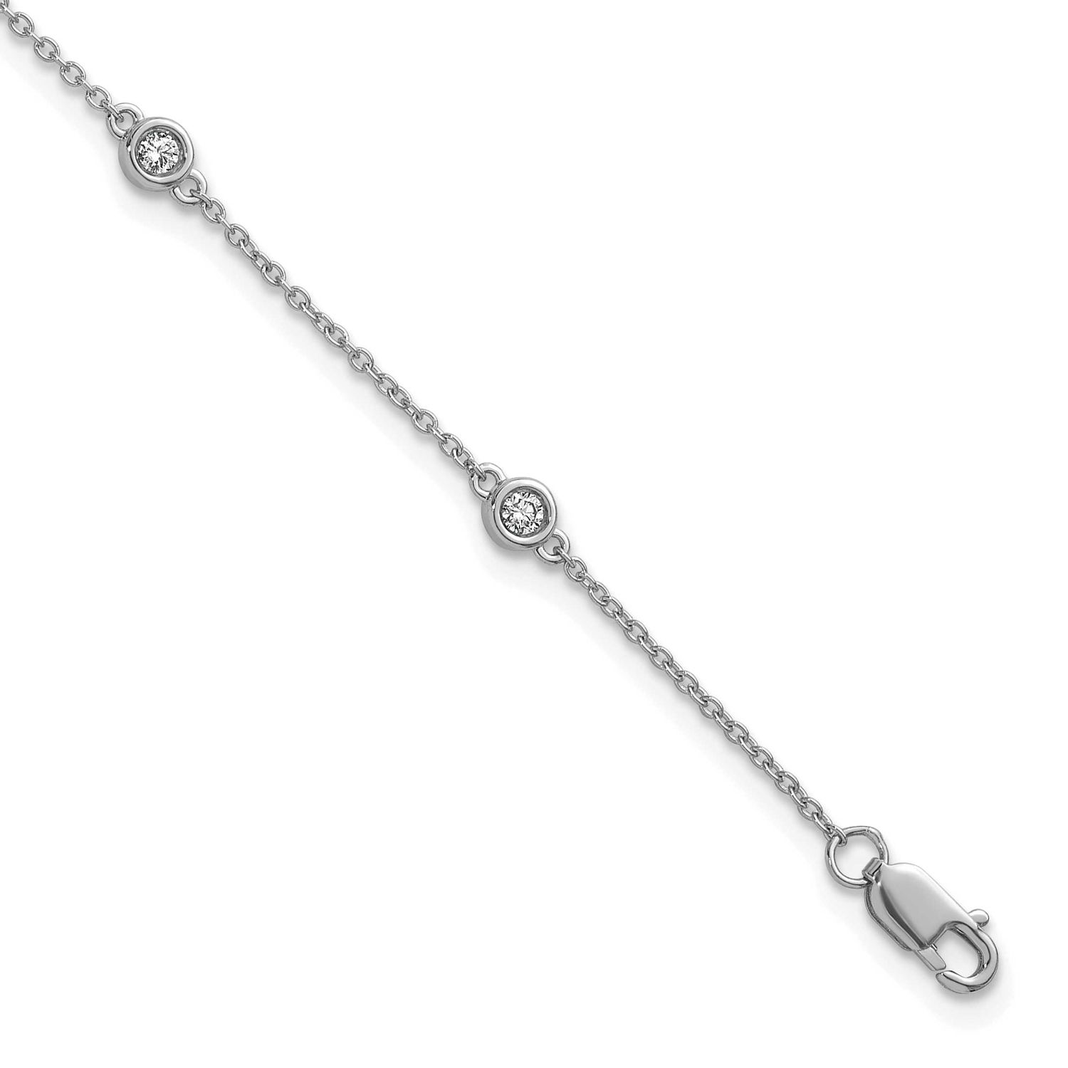 Diamond Station Cable Bracelet 14k White Gold, MPN: PM1014-021-WA-7, UPC: