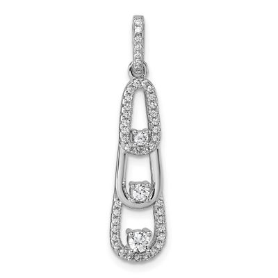 CZ Dangle Pendant Sterling Silver Rhodium-Plated, MPN: QP5934, UPC: