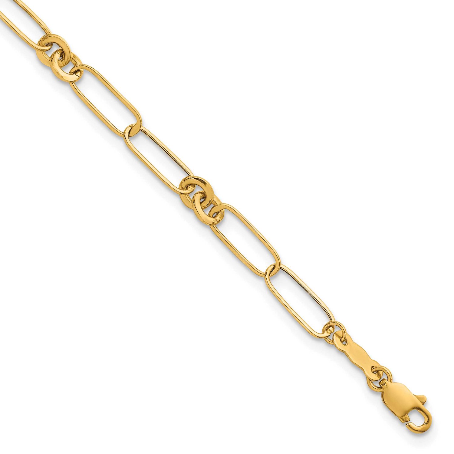 Fancy Link 7.5 Inch Bracelet 14k Gold Polished, MPN: SF3109-7.5, UPC: