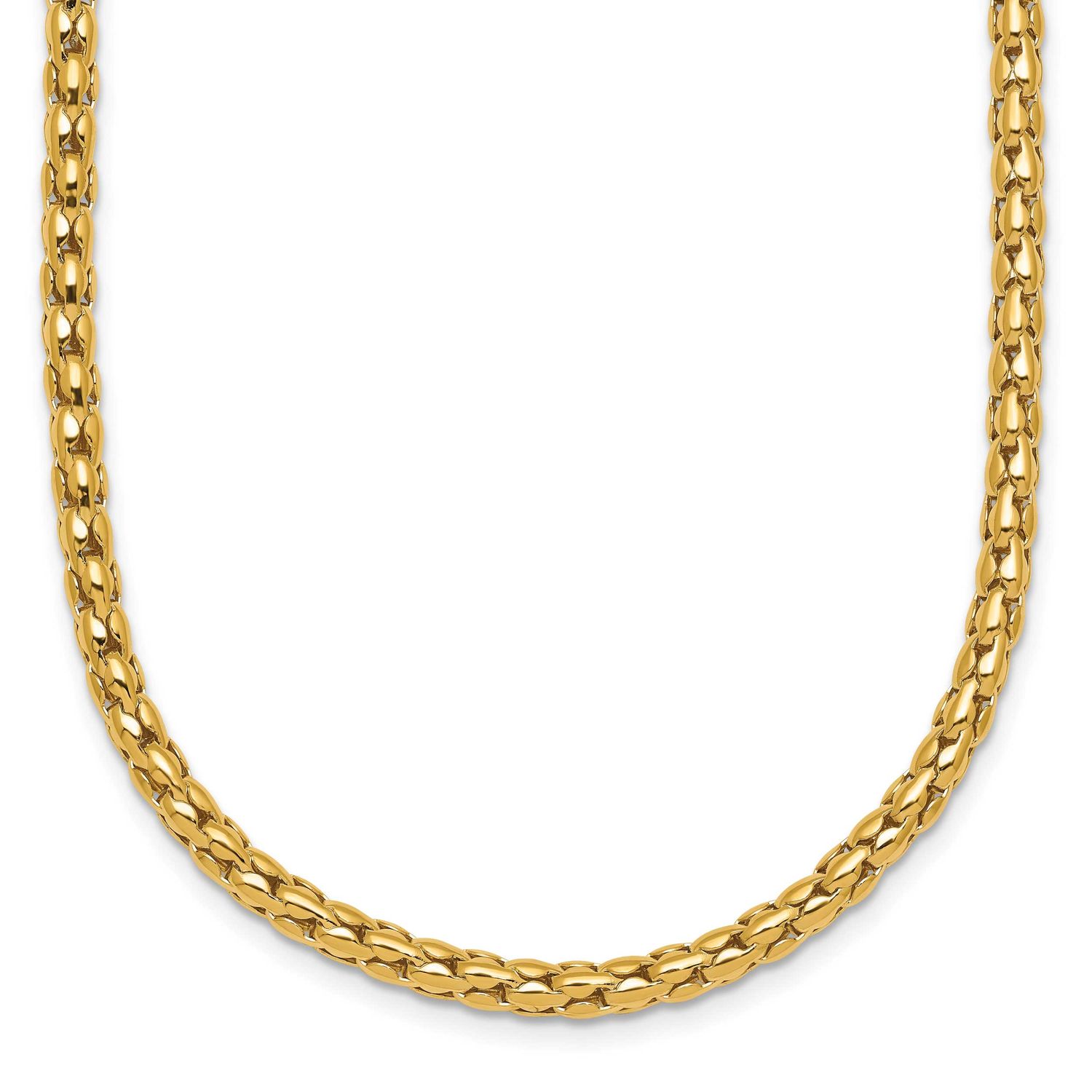 Fancy 3.5mm Necklace 14k Gold Polished, MPN: SF3263-18, UPC: