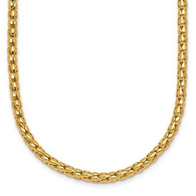 Fancy 3.5mm Necklace 14k Gold Polished, MPN: SF3263-18, UPC: