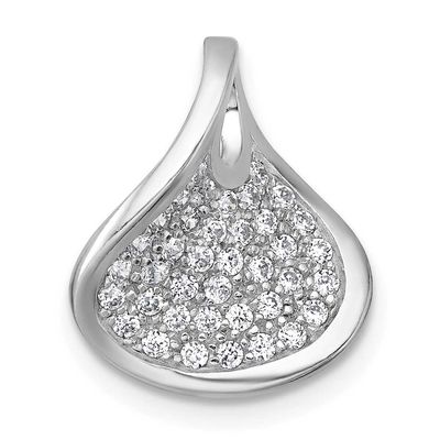 Polished CZ Pendant Sterling Silver Rhodium-Plated, MPN: QG7166P, UPC: