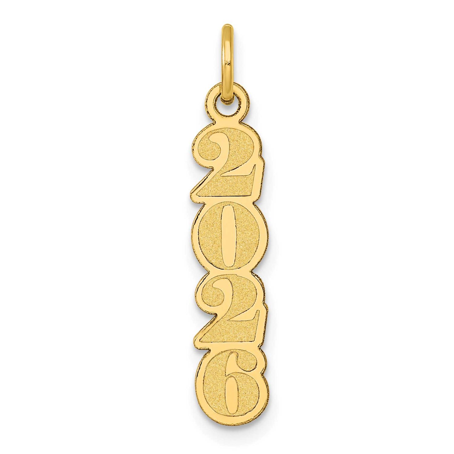 Satin Vertical 2026 Charm 14k Gold Polished, MPN: YC1546-26, UPC: