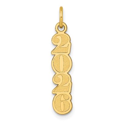 Satin Vertical 2026 Charm 14k Gold Polished, MPN: YC1546-26, UPC: