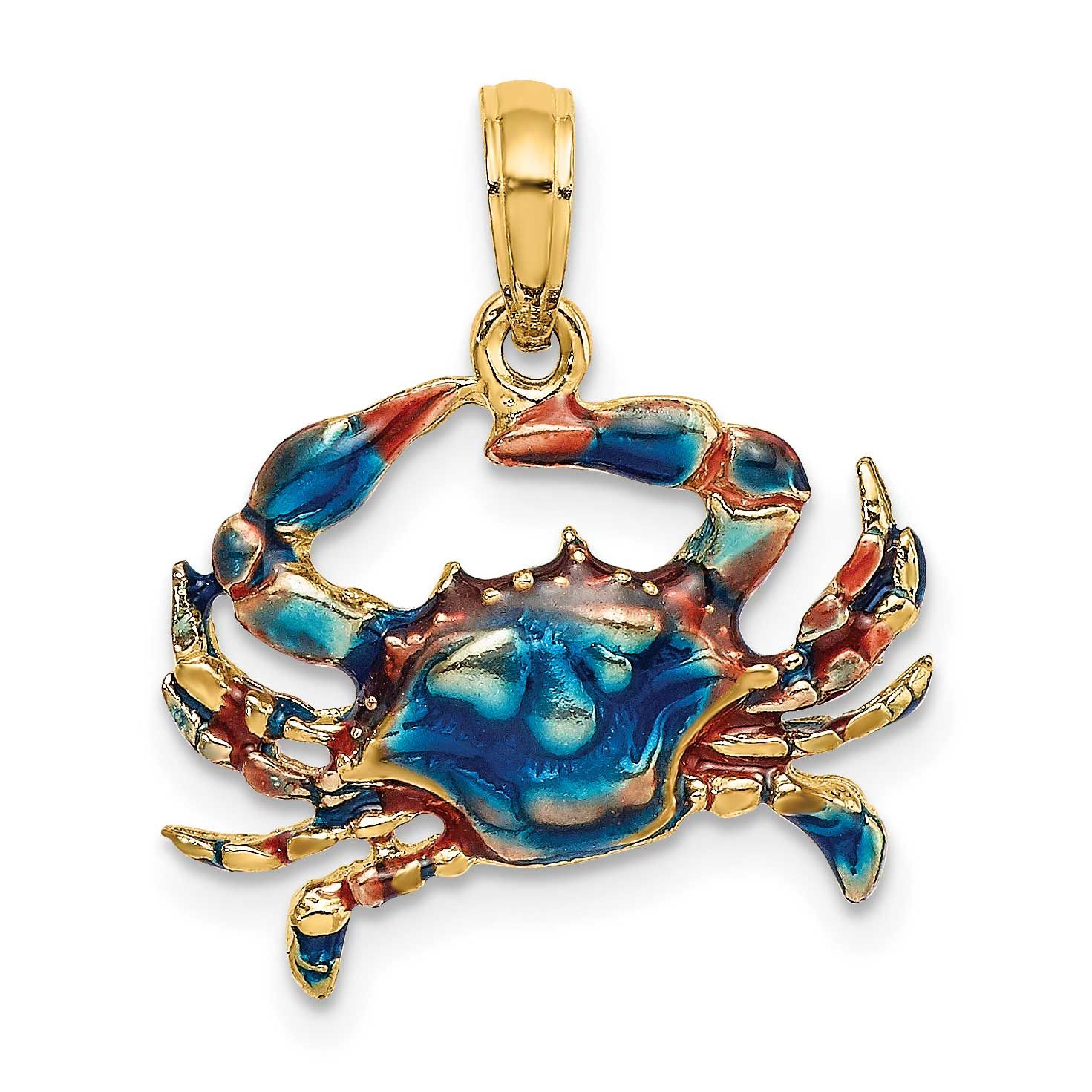 2-D Blue Enamel Crab Charm 10k Gold, MPN: 10K7088, UPC: