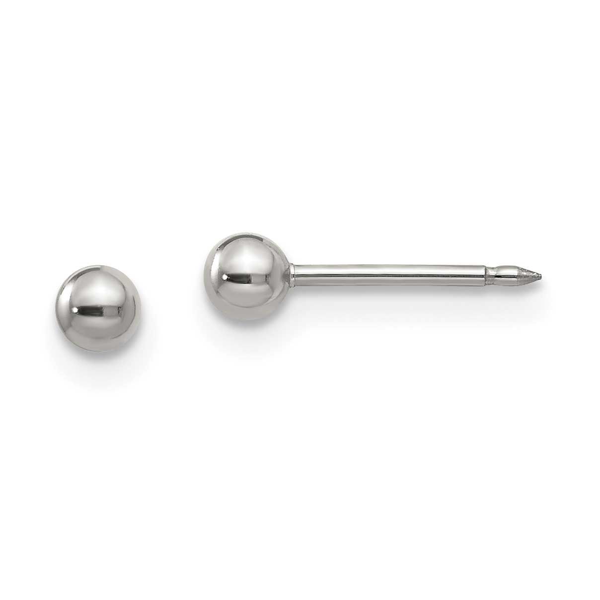 Inverness Polished 3mm Ball Short Post Earrings Stainless Steel, MPN: 14E-SP, UPC: