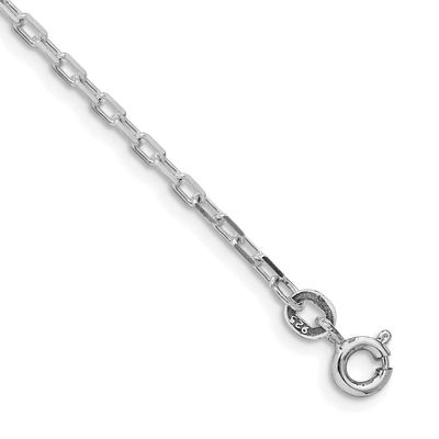 2.2mm Diamond-Cut Long Link Cable Chain 8 Inch Sterling Silver Rhodium-Plated, MPN: QAR060R-8, UPC: