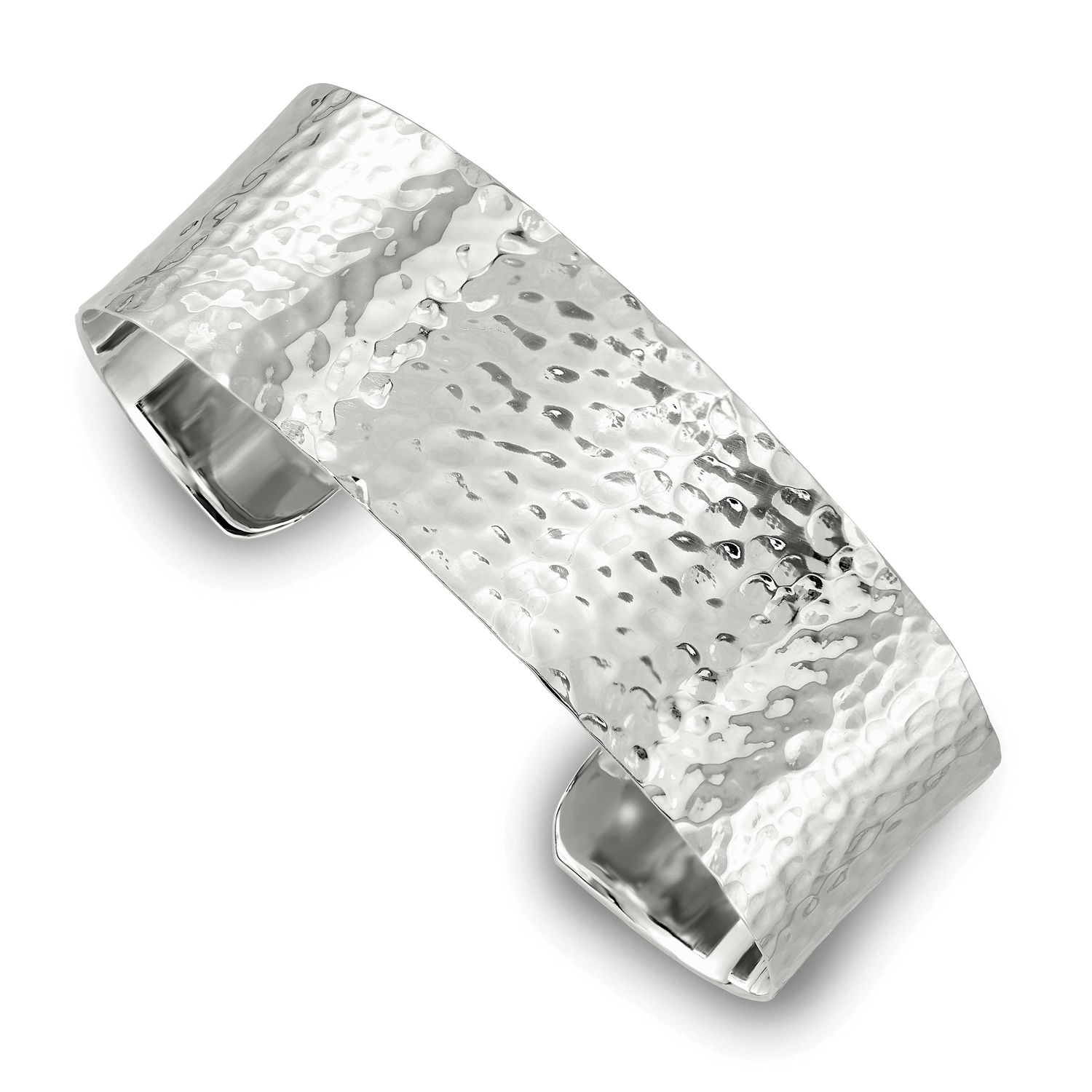 20mm Flat Hammered Cuff Bangle Sterling Silver, MPN: QB1576, UPC: