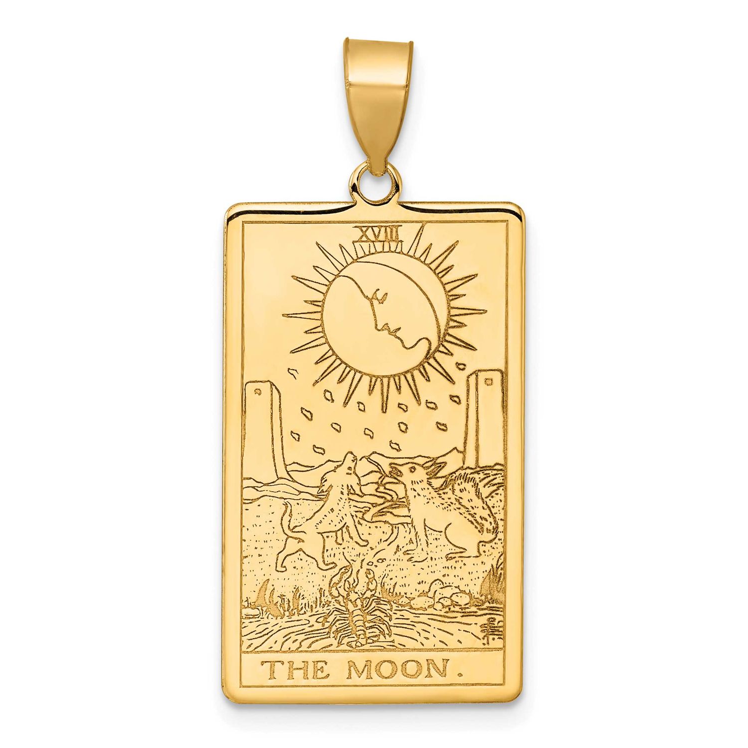 The Moon Tarot Card Pendant 14k Gold, MPN: XM728, UPC: