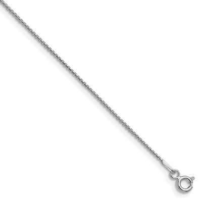 0.95mm Diamond-Cut Round Box Chain 18 Inch Sterling Silver Rhodium-Plated, MPN: QVX019R-18, UPC: