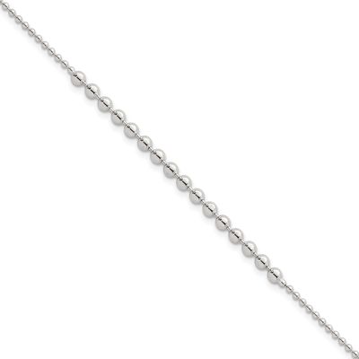 Center Beaded 7.5 Inch Bracelet Sterling Silver Polished, MPN: QG6943-7.5, UPC: