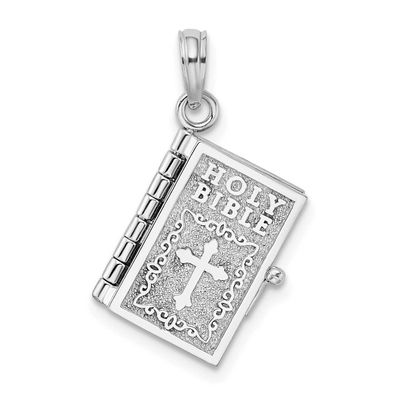 De-Ani 3D Moveable Lords Prayer Bible Pendant Sterling Silver Rhodium-Plated, MPN: QC10060, UPC: 63…