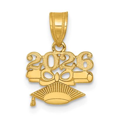 Graduation Cap and Diploma 2026 Charm 14k Gold, MPN: YC1549-26, UPC: