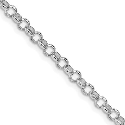 4mm Rolo Chain 30 Inch Sterling Silver Rhodium-Plated, MPN: QFC75R-30, UPC: