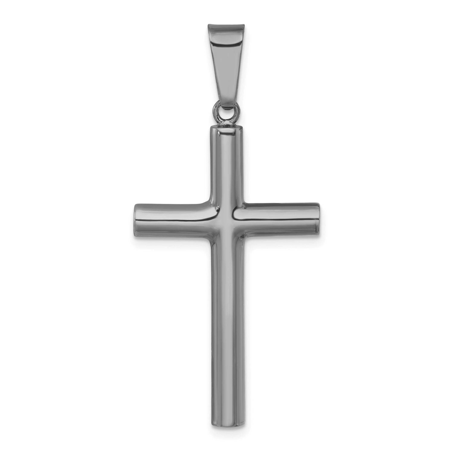 Ruthenium-Plated Polished Hollow Latin Cross Pendant Sterling Silver, MPN: QC11640, UPC: