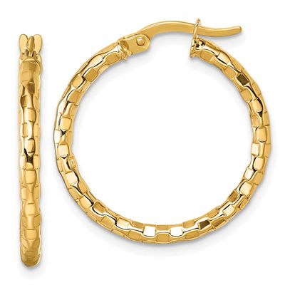 Textured Hoop Earrings 10k Gold Polished, MPN: 10TC1066, UPC: