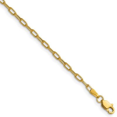 2.2mm Semi-Solid Beveled Paperclip Chain 26 Inch 14k Gold, MPN: BC206-26, UPC:
