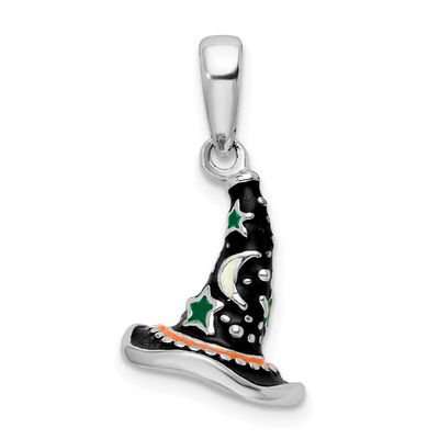 De-Ani Polished 3D Enameled Witch Hat Pendant Sterling Silver Rhodium-Plated, MPN: QC10658, UPC: 63…