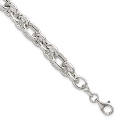 Greek Key 7.5 Inch Fancy Link Bracelet Sterling Silver Polished, MPN: QG6814-7.5, UPC: