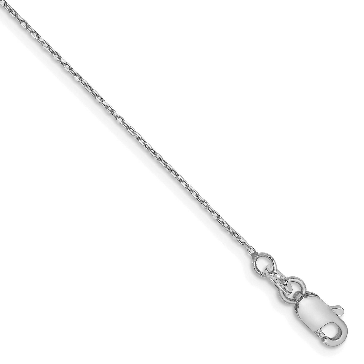 0.8mm Diamond-cut Forzantine Cable Chain 10 Inch 14k White Gold, MPN: PEN338W-10, UPC: