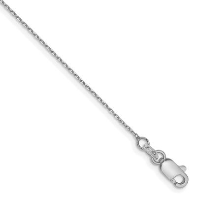 0.8mm Diamond-cut Forzantine Cable Chain 10 Inch 14k White Gold, MPN: PEN338W-10, UPC: