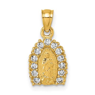 CZ Our Lady of Guadalupe Pendant 14k Gold Polished, MPN: K10108, UPC: