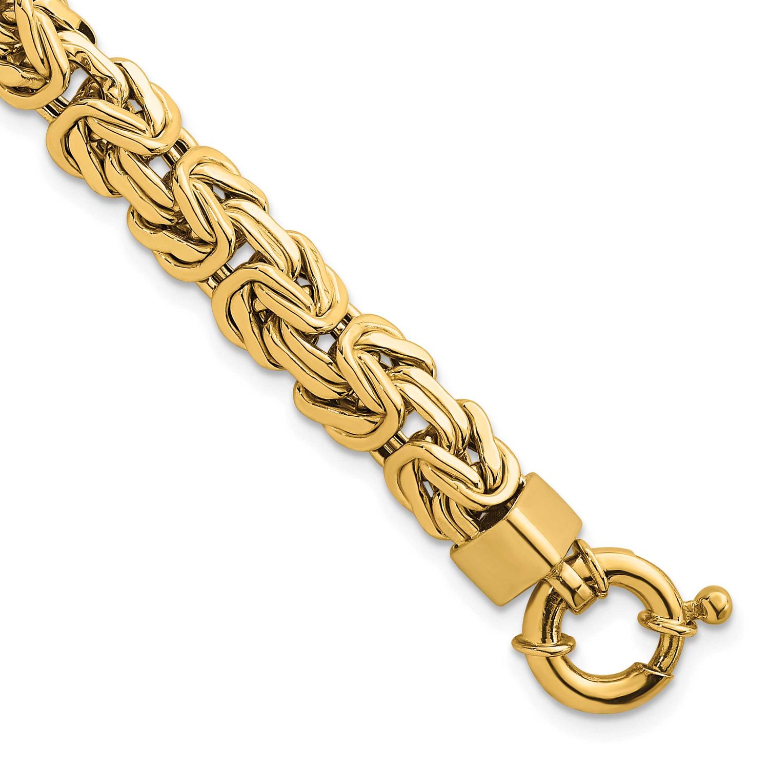 7.5 Inch Knife Edge Byzantine Link Bracelet 14k Gold Polished, MPN: SF3197-7.5, UPC: