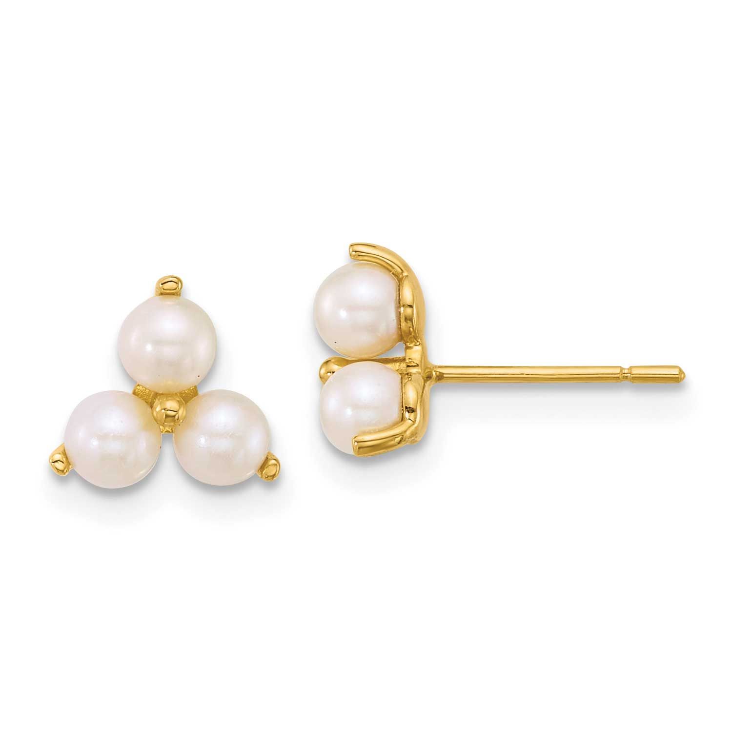 Freshwater Cultured Pearls Post Earrings 14k Gold Polished, MPN: YE2255, UPC: