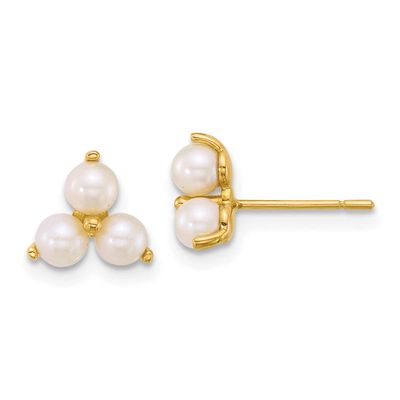Freshwater Cultured Pearls Post Earrings 14k Gold Polished, MPN: YE2255, UPC: