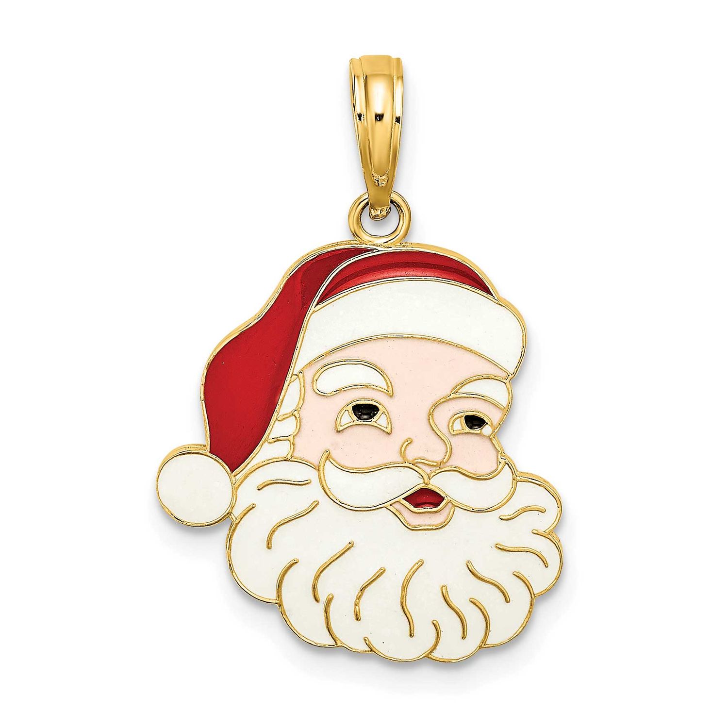Enamel Santa Face Charm 14k Gold, MPN: K6992, UPC: 637218136186
