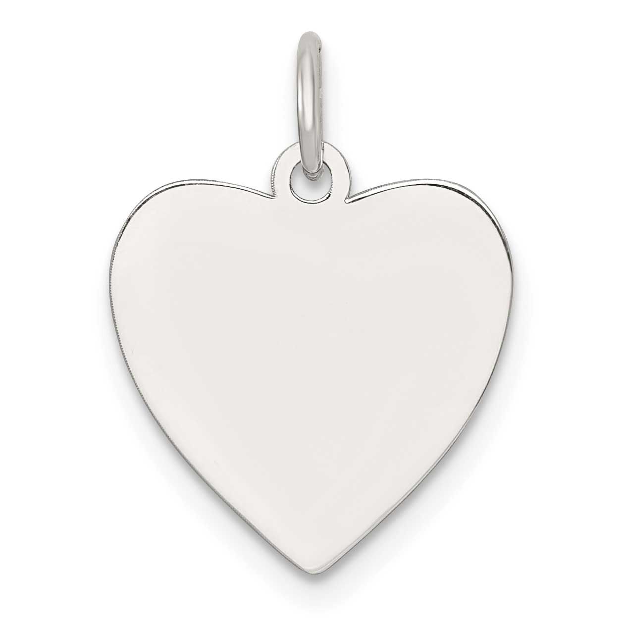 Engraveable Heart Polished Front Satin Back Disc Charm Sterling Silver Rhodium-Plated, MPN: QM570/3…