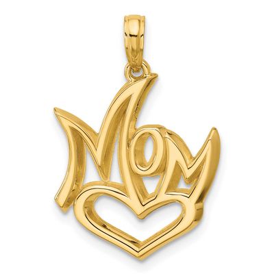 Mom and Heart Pendant 14k Gold Polished, MPN: D5747, UPC: