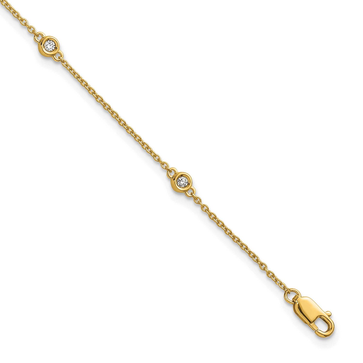Diamond Station Cable Bracelet 14k Gold, MPN: PM1011-013-YA-7, UPC: