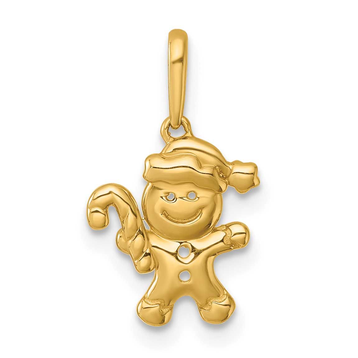 Madi K Polished Smiling Gingerbread Pendant 14k Gold, MPN: GK1197, UPC: