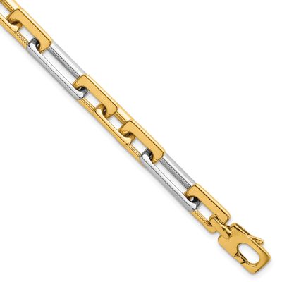Fancy Square and Rectangle 8mm Bracelet 14K Two Tone Gold Polished, MPN: SF3185-7.25, UPC:
