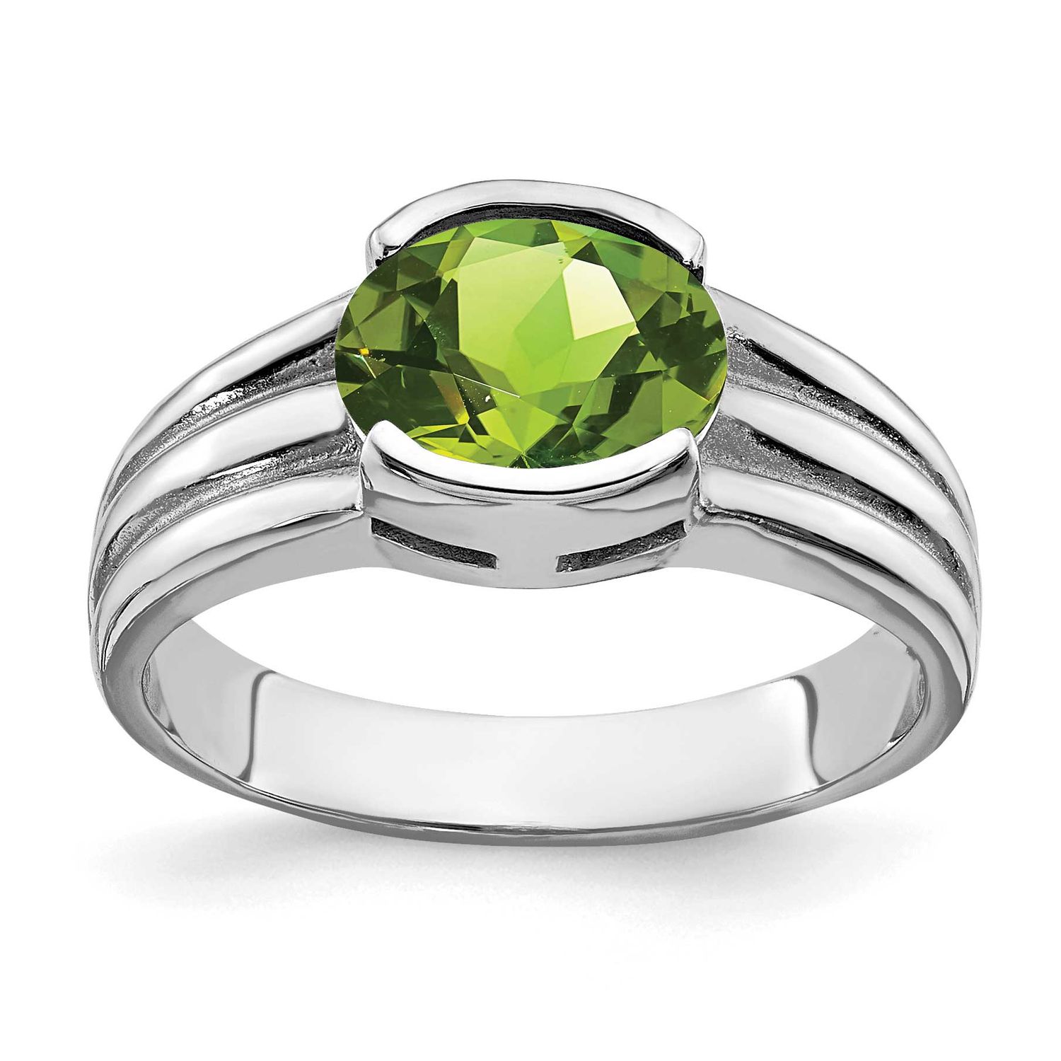 8x6mm Oval Peridot Ring 14k White Gold, MPN: Y4474PE, UPC: 883957401669