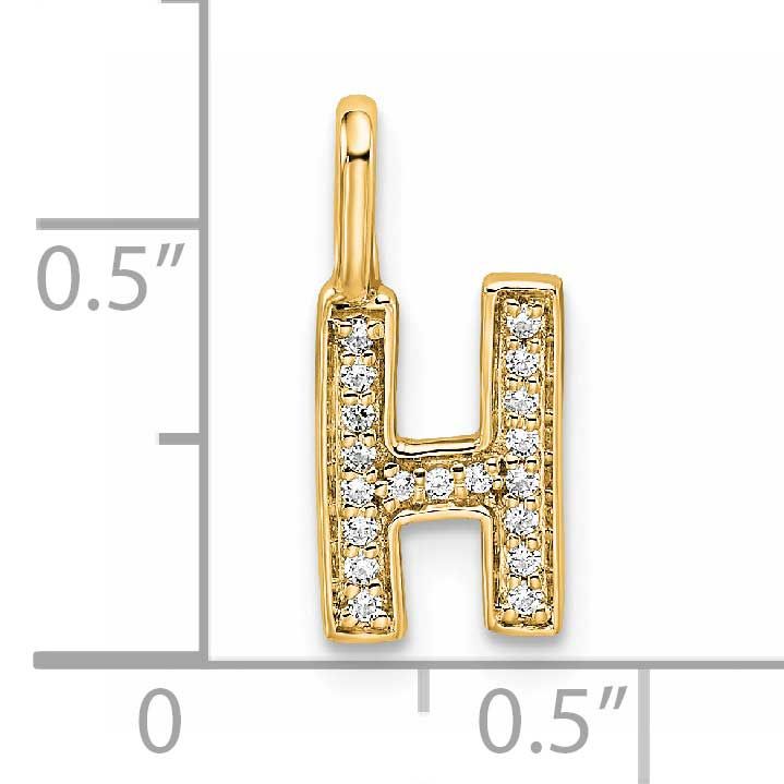 Diamond Letter H Initial Pendant 14k Gold, MPN: PM8367H-007-YA, UPC: