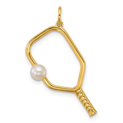 Freshwater Cultured Pearl Pickleball Pendant 14k Gold Polished, MPN: YC1621, UPC: