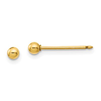 Inverness 3mm Ball Long Post Earrings 14k Gold Polished, MPN: 1E-LP, UPC:
